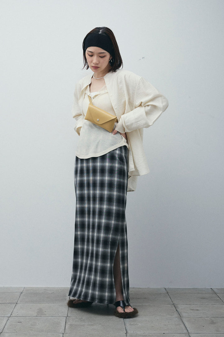 [予約/SET]シアーテレコヘンリーネックPO+ビンテージクロスシャツ+チェックストレートスカート(3set)