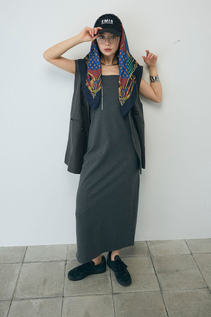 [予約/SET]カップ付きキャミOP+ヘザーエステルテーラードジレ(2set)