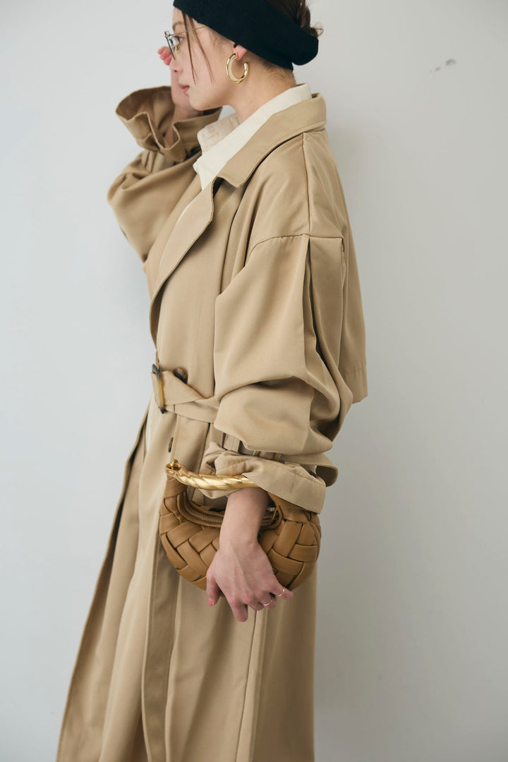 [予約/SET]ボリュームスリーブトレンチコート+シアーセットアップ(2set)