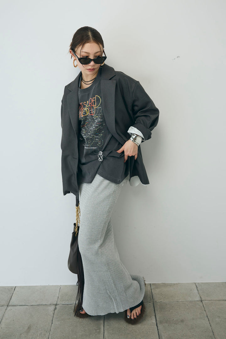 [予約/SET]ヘザーエステルテーラードジャケット+vintage-Tシャツ(2set)