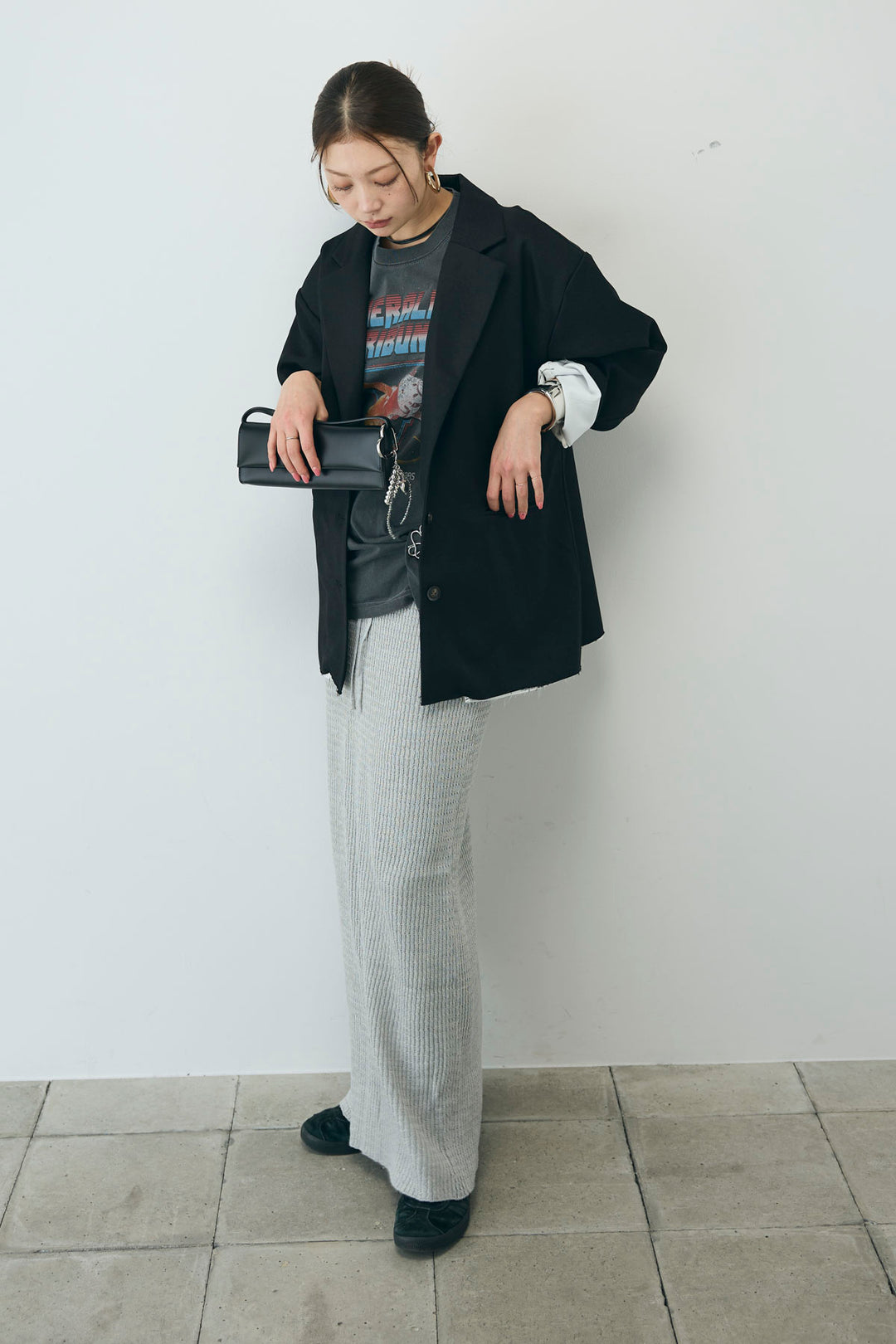 [予約/SET]ヘザーエステルテーラードジャケット+vintage-Tシャツ(2set)