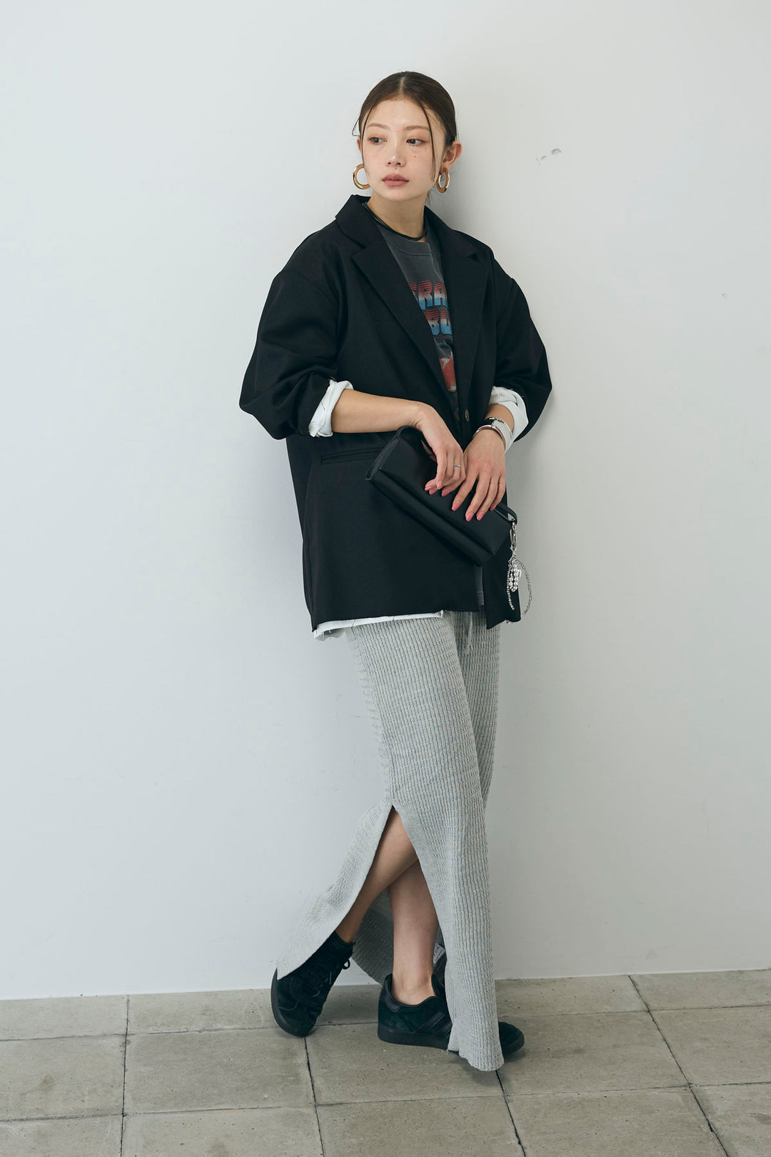 [予約/SET]ヘザーエステルテーラードジャケット+vintage-Tシャツ(2set)