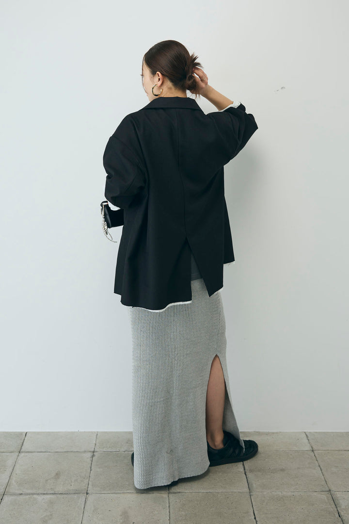 [予約/SET]ヘザーエステルテーラードジャケット+vintage-Tシャツ+スプリングニットスカート(3set)