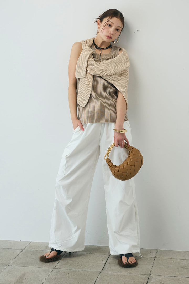 [予約/SET]編柄ノースリーブPO+カーゴパンツ(2set)