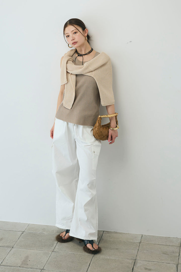 [予約/SET]編柄ノースリーブPO+カーゴパンツ(2set)