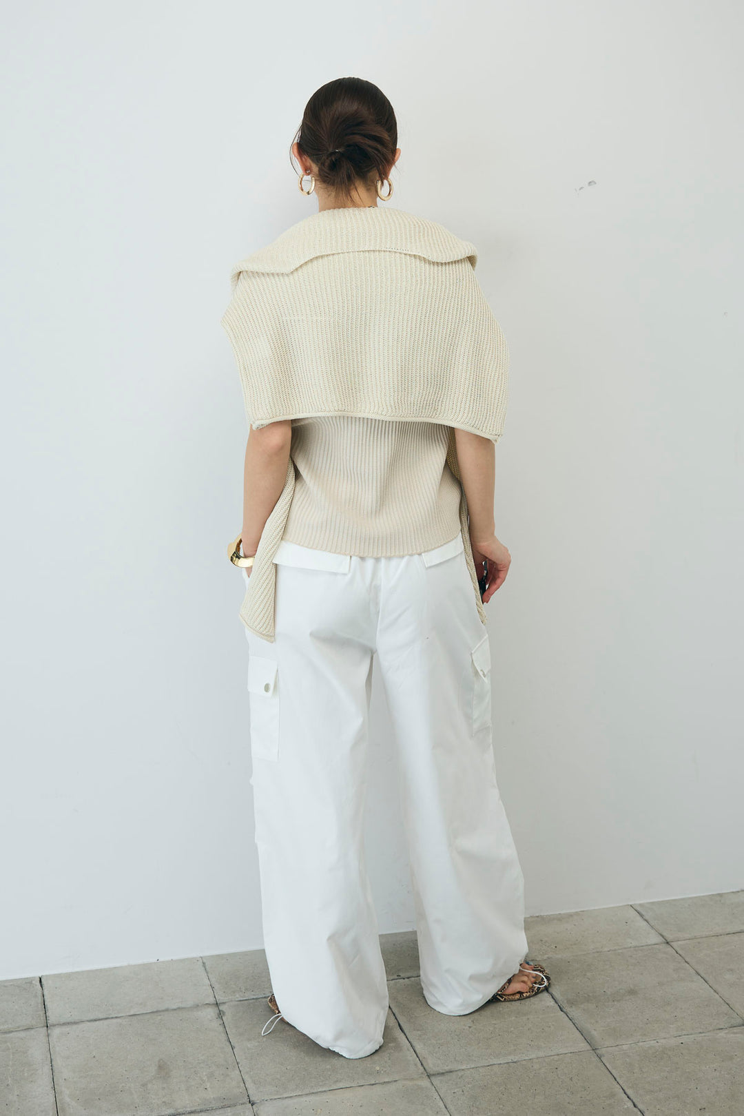 [予約/SET]編柄ノースリーブPO+カーゴパンツ(2set)