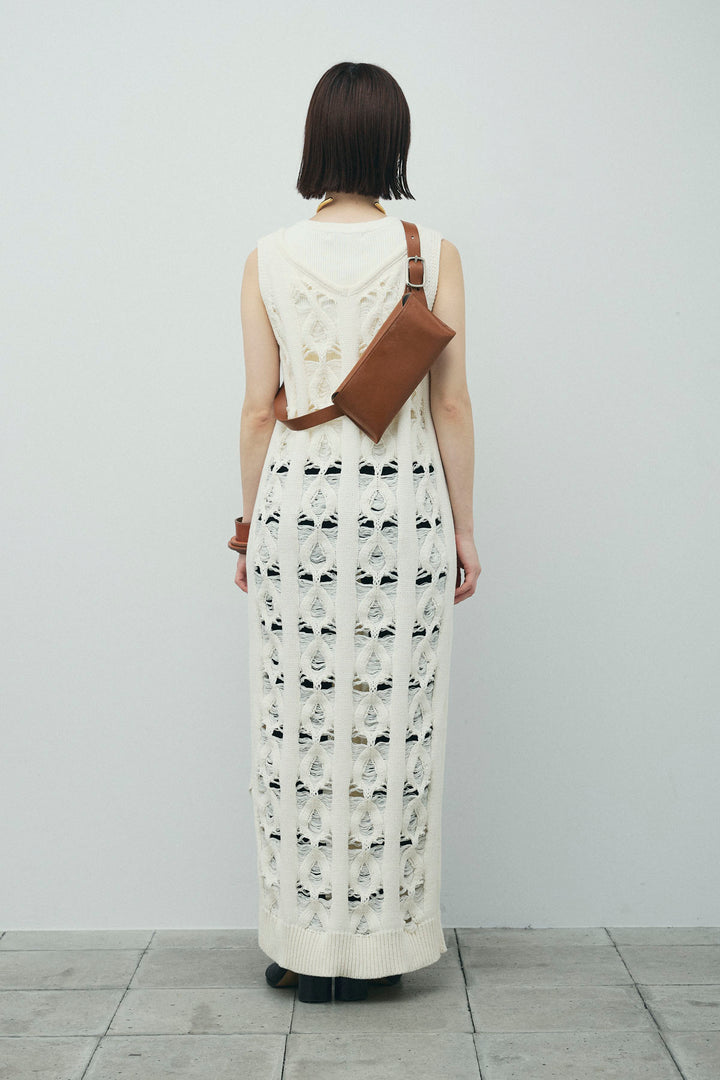 [予約/SET]ミックス編みニットワンピース+ハイウエストスキニーレギンス(2set)