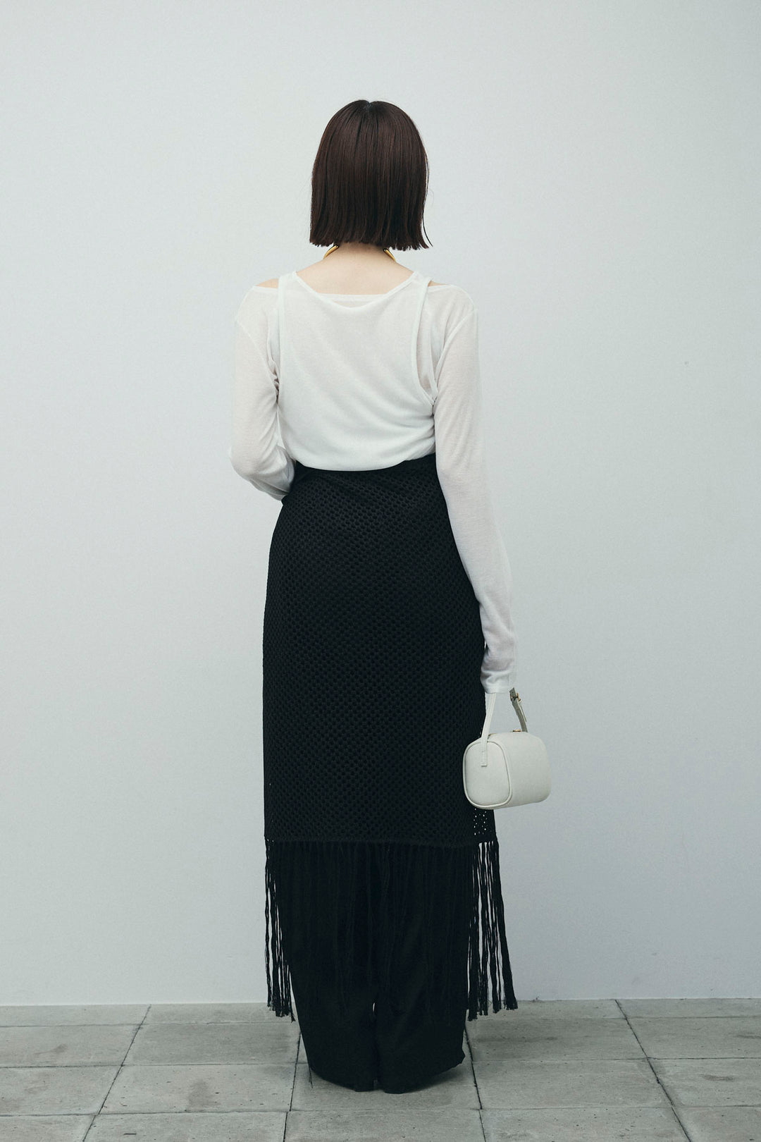 [予約/SET]シアーレイヤードトップス+ヘザーエステルカーブパンツ+メッシュラップスカート(3set)