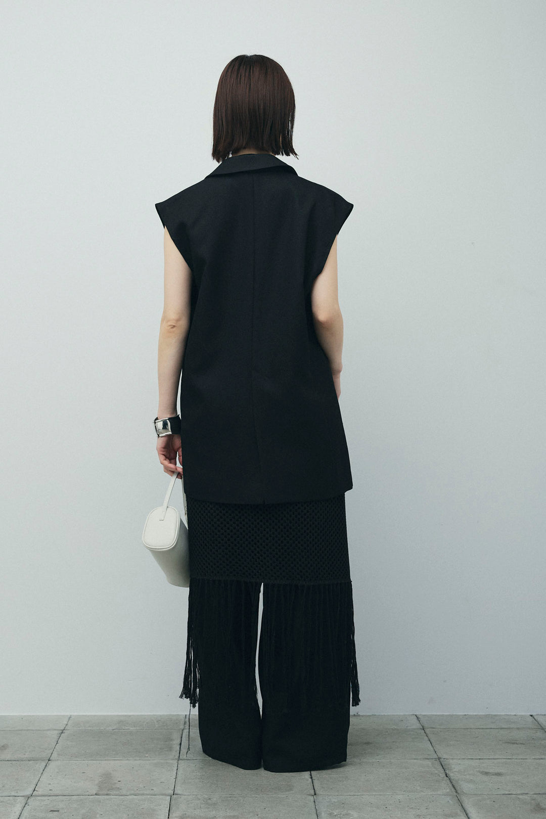 [予約/SET]ヘザーエステルテーラードジレ+ヘザーエステルカーブパンツ+メッシュラップスカート(3set)