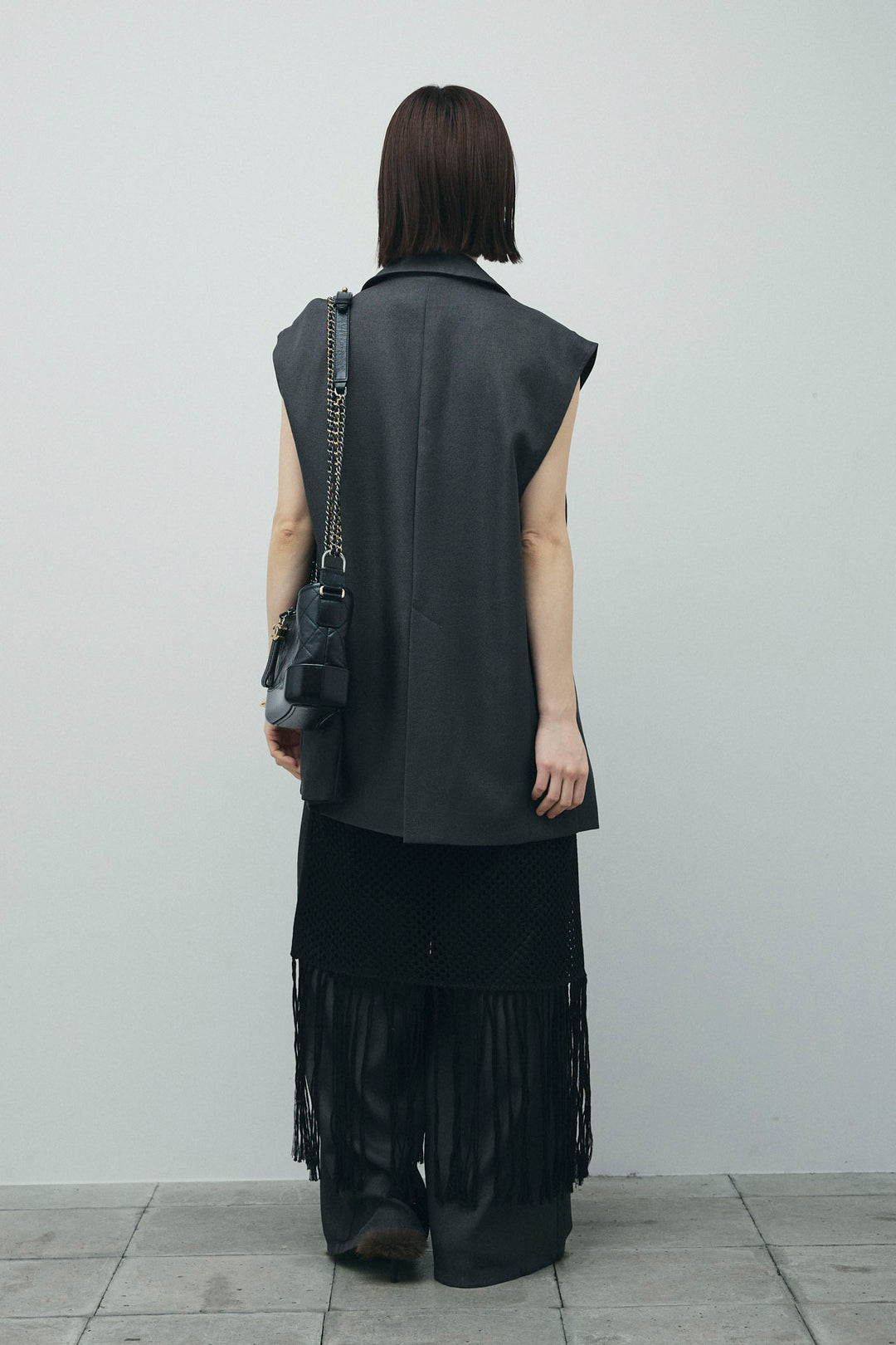 [予約/SET]ヘザーエステルテーラードジレ+ヘザーエステルカーブパンツ+メッシュラップスカート(3set)