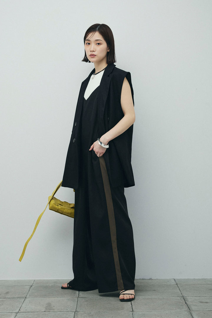 [予約/SET]ヘザーエステルテーラードジレ+サイドラインキャミサロペット(2set)