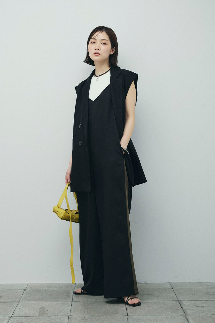 [予約/SET]ヘザーエステルテーラードジレ+サイドラインキャミサロペット(2set)