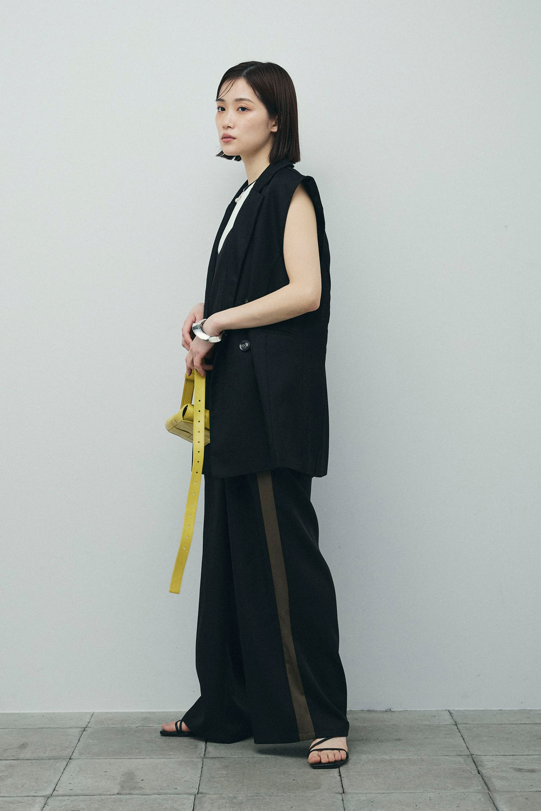 [予約/SET]ヘザーエステルテーラードジレ+サイドラインキャミサロペット(2set)