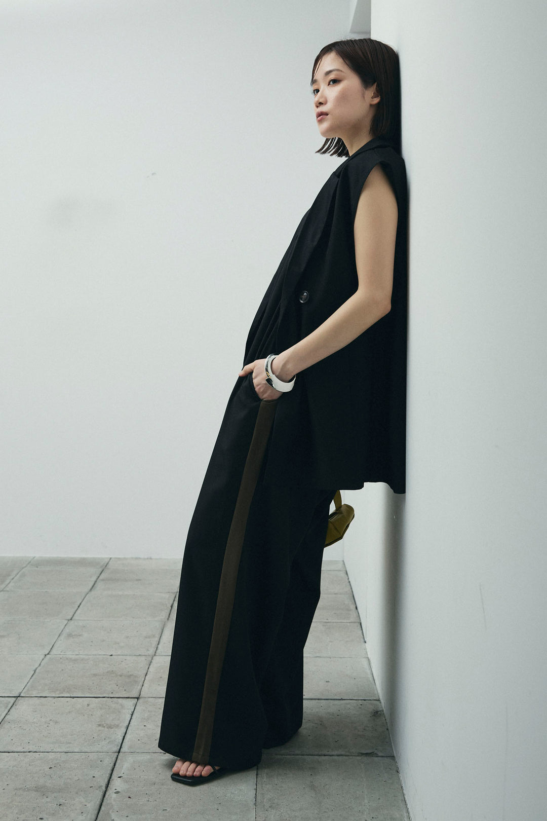 [予約/SET]ヘザーエステルテーラードジレ+サイドラインキャミサロペット(2set)