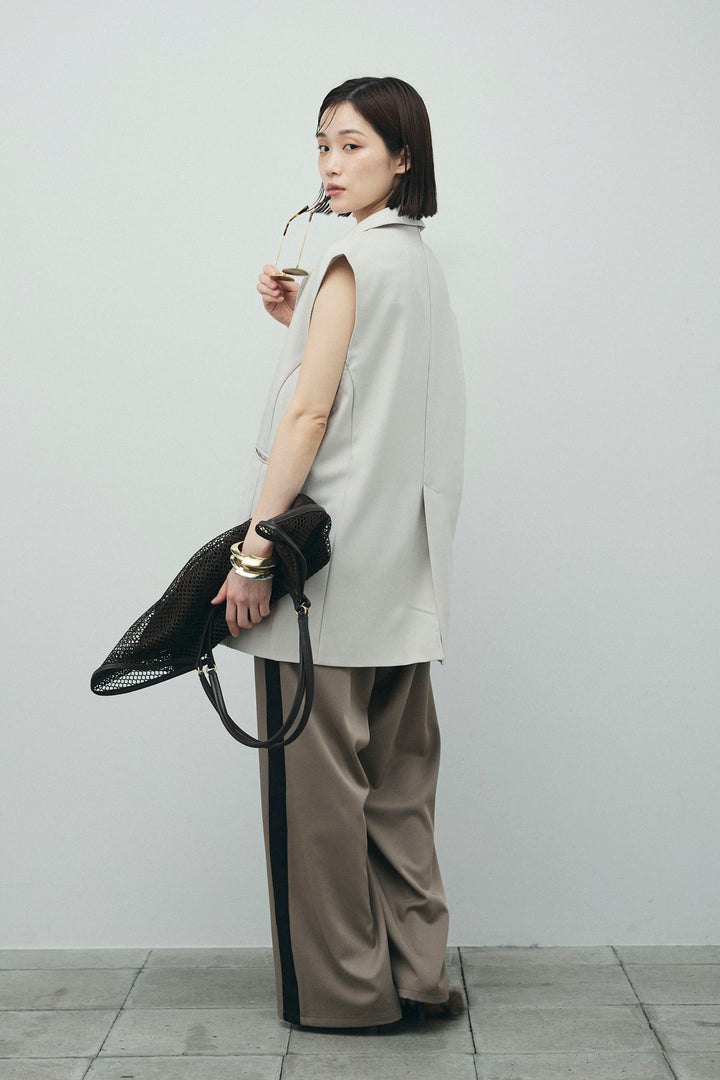 [予約/SET]ヘザーエステルテーラードジレ+サイドラインキャミサロペット(2set)