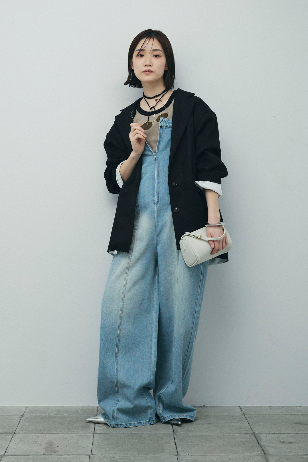 [予約/SET]ヘザーエステルテーラードジャケット+デニムオールインワン(2set)