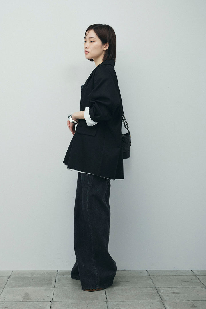 [予約/SET]ヘザーエステルテーラードジャケット+カップ付き配色アメスリタンク+デニムオールインワン(3set)