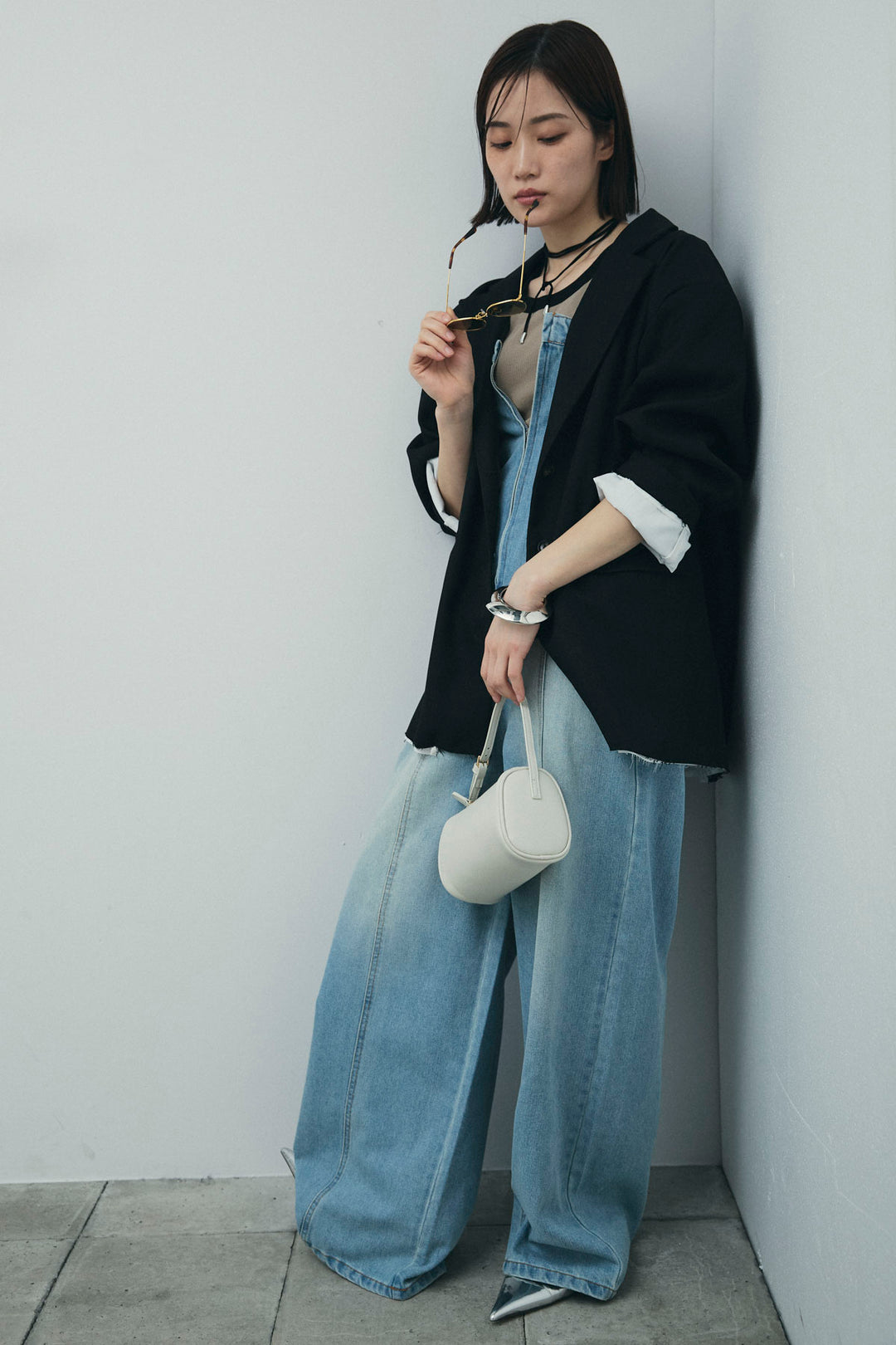 [予約/SET]ヘザーエステルテーラードジャケット+デニムオールインワン(2set)