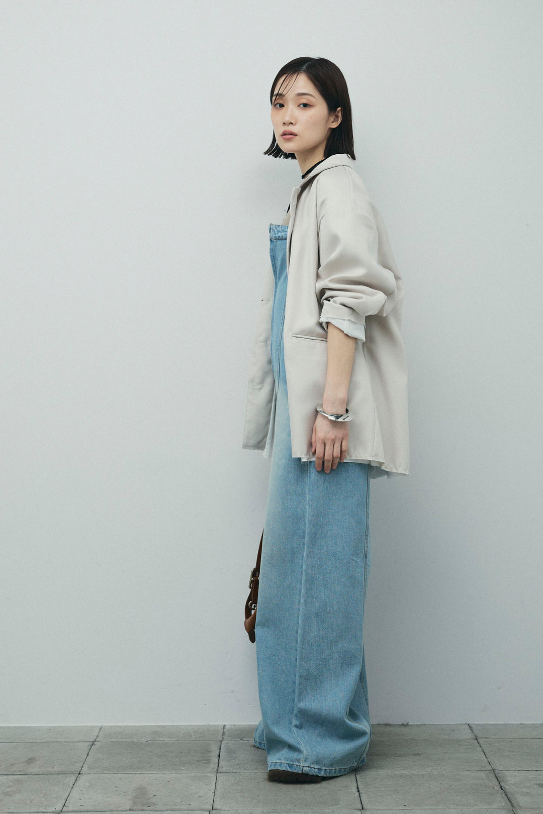 [予約/SET]ヘザーエステルテーラードジャケット+デニムオールインワン(2set)