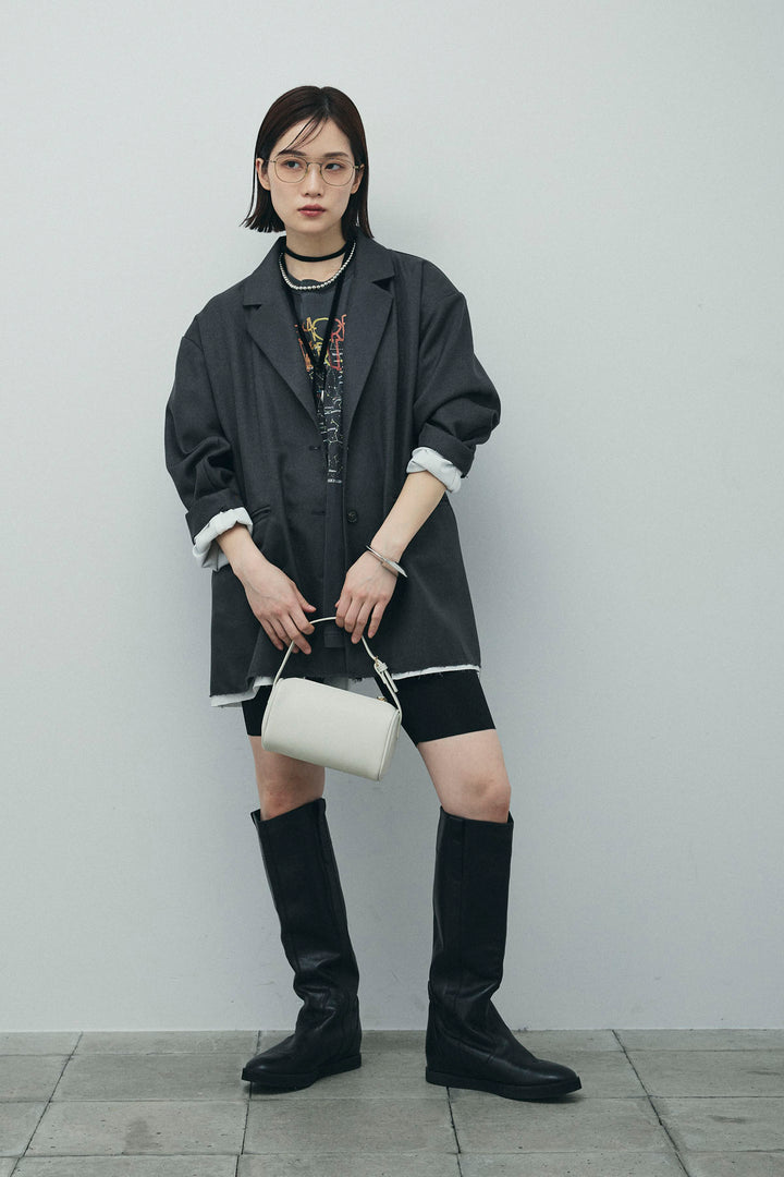 [予約/SET]ヘザーエステルテーラードジャケット+vintage-Tシャツ+ショート丈レギンス(3set)