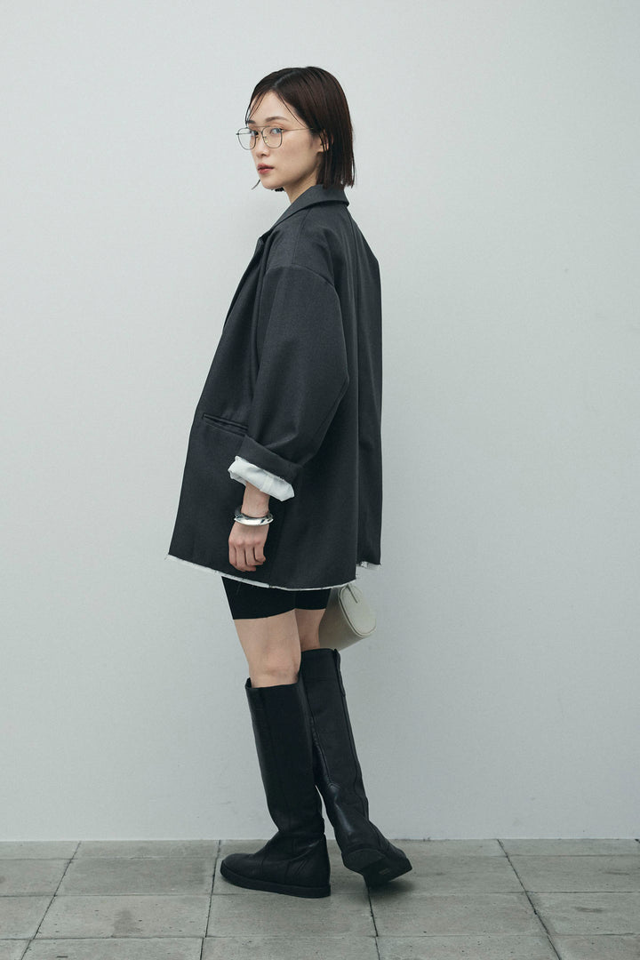 [予約/SET]ヘザーエステルテーラードジャケット+vintage-Tシャツ+ショート丈レギンス(3set)