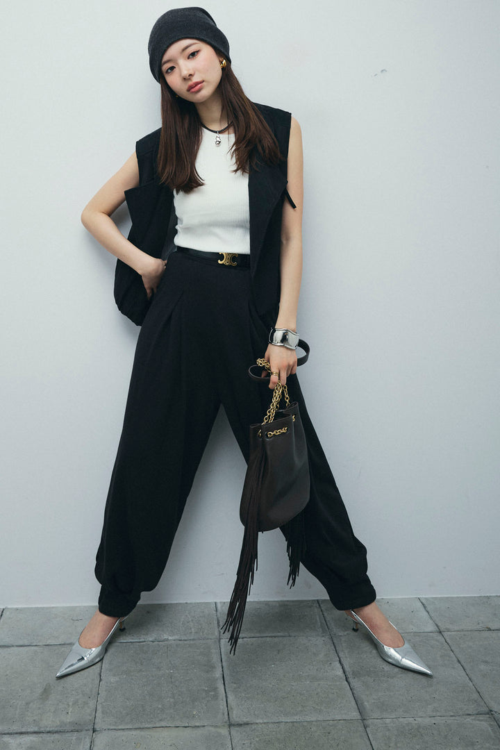 フェイクスウェードショートベスト