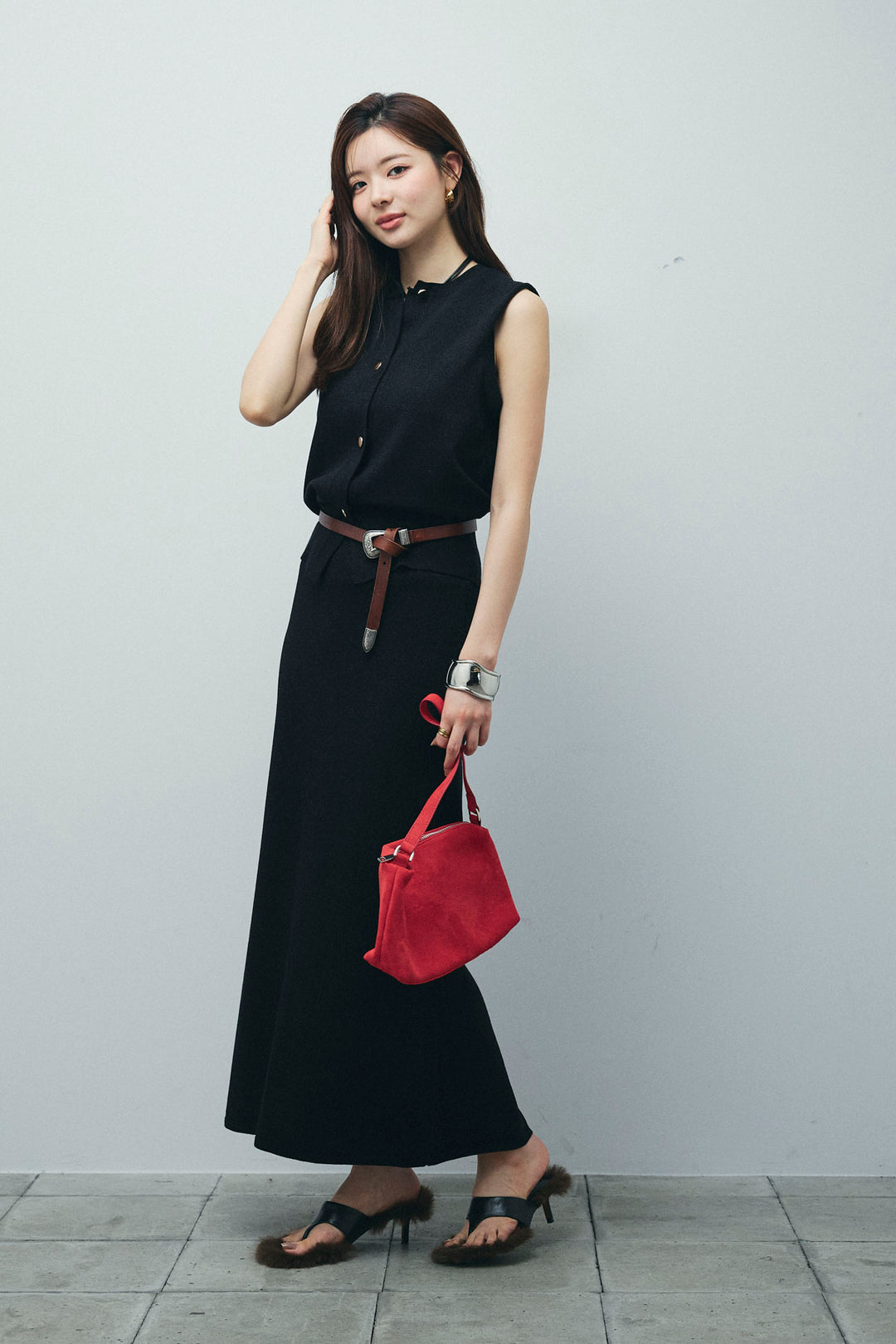 [予約/SET]ラメベスト+ラメタイトスカート(2set)