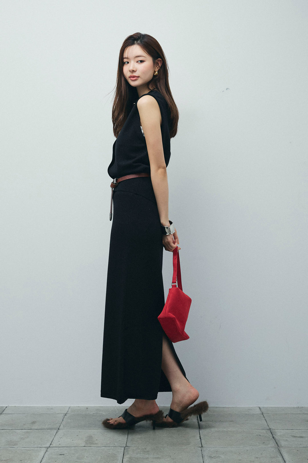 [予約/SET]ラメベスト+ラメタイトスカート(2set)