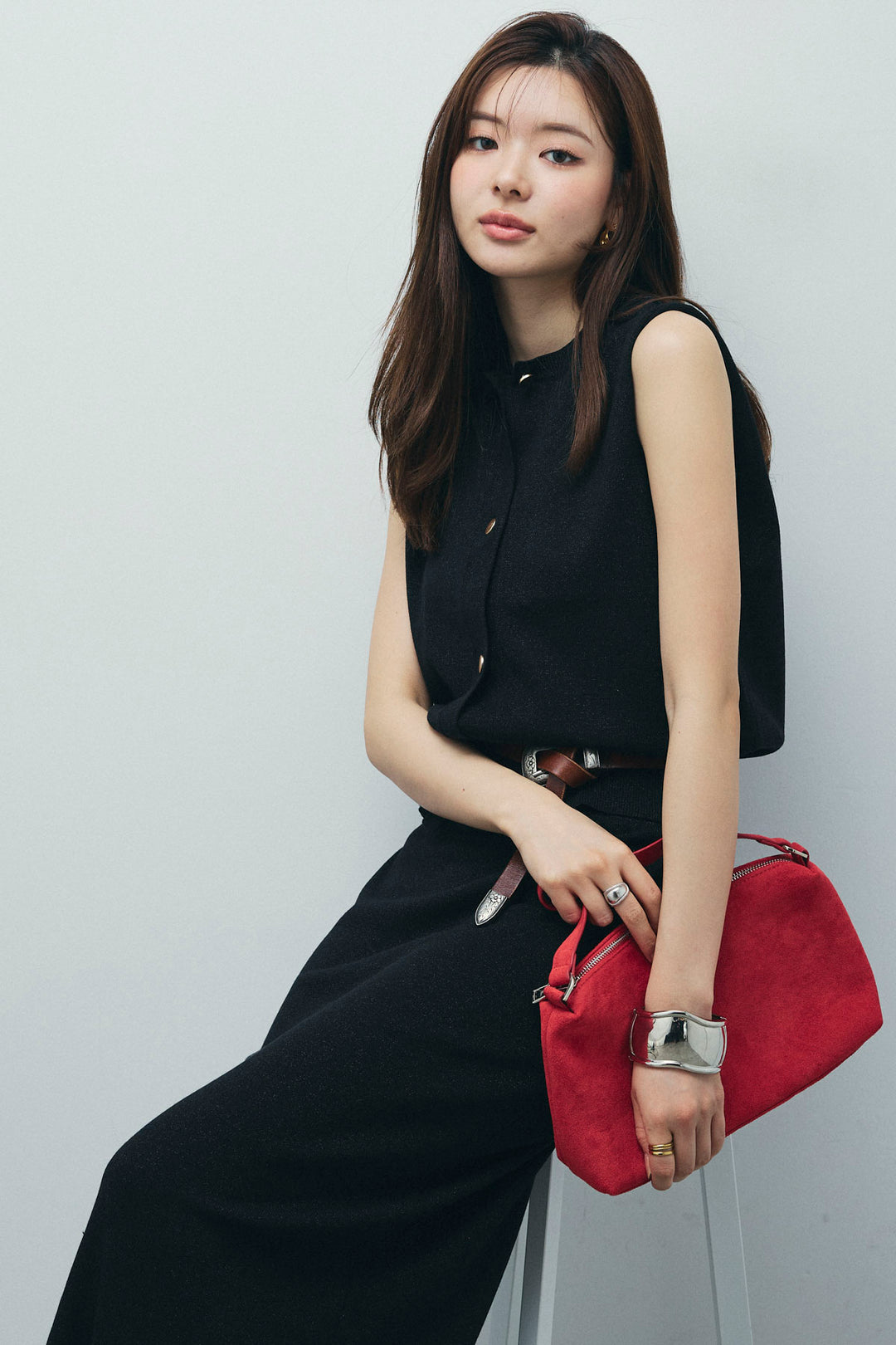 [予約/SET]ラメベスト+ラメタイトスカート(2set)