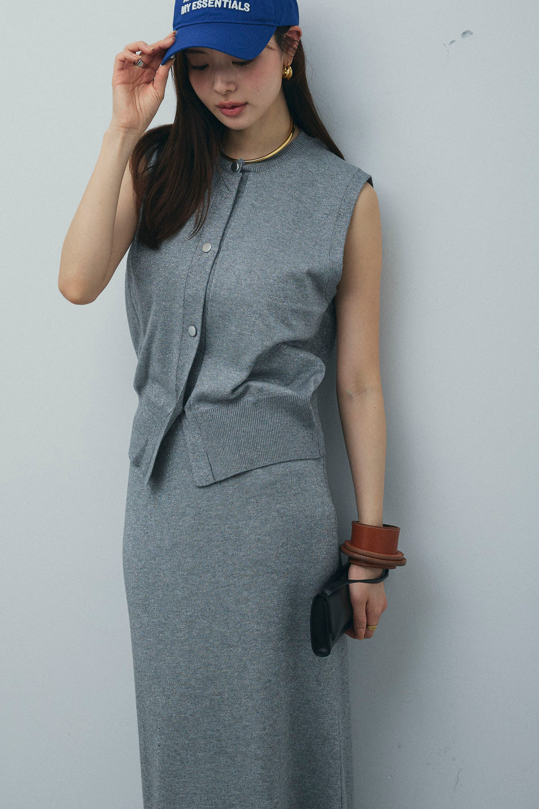 [予約/SET]ラメベスト+ラメタイトスカート(2set)