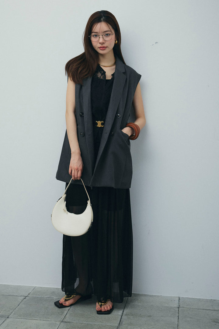 [予約/SET]ヘザーエステルテーラードジレ+オーガンジーレースPO(2set)