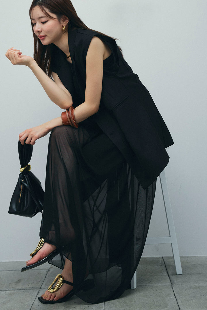 [予約/SET]ヘザーエステルテーラードジレ+シアーキャミOP(2set)