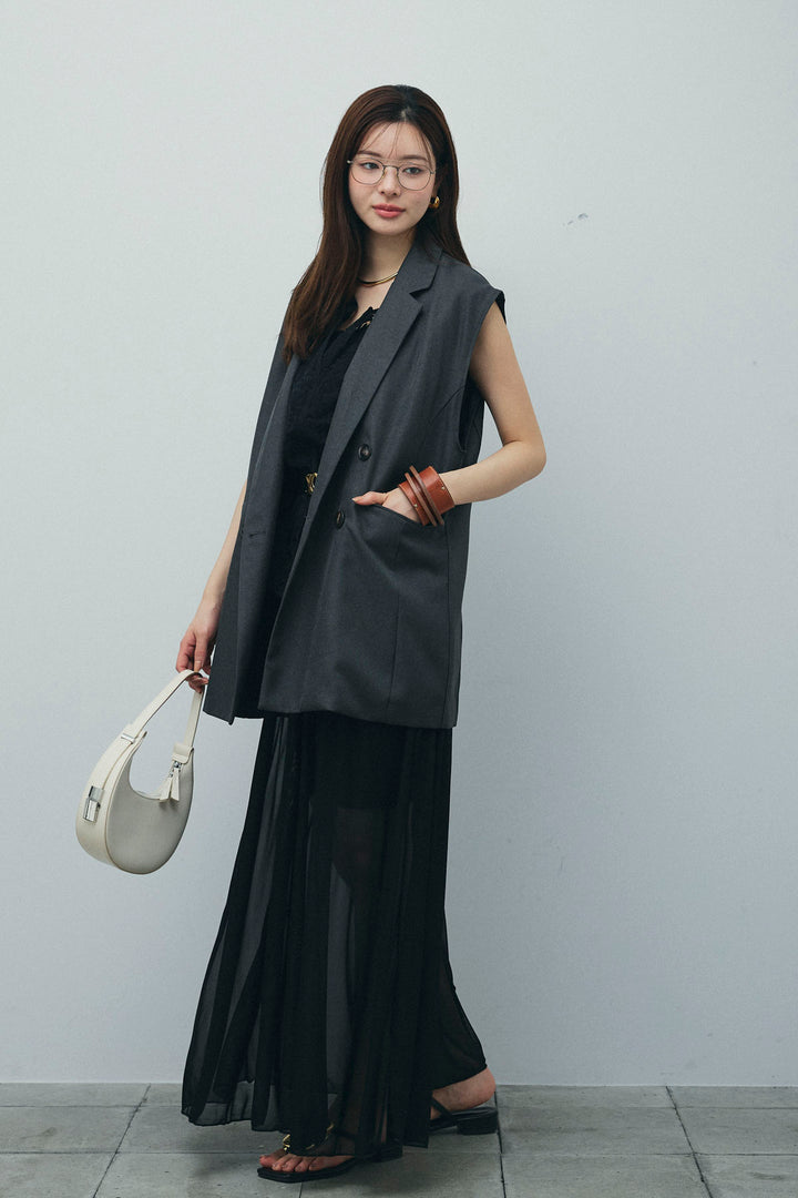 [予約/SET]ヘザーエステルテーラードジレ+オーガンジーレースPO+シアーキャミOP(3set)