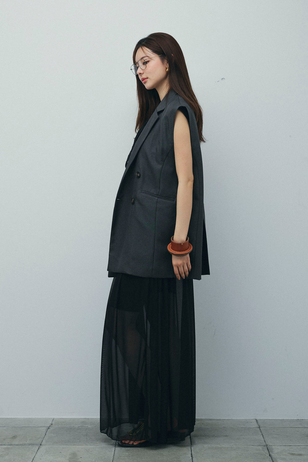 [予約/SET]ヘザーエステルテーラードジレ+オーガンジーレースPO+シアーキャミOP(3set)