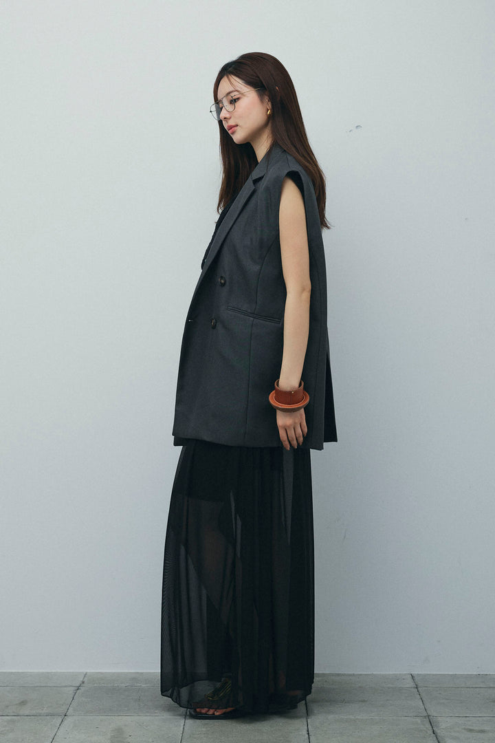 [予約/SET]ヘザーエステルテーラードジレ+オーガンジーレースPO+シアーキャミOP+リブハーフレギンス(4set)