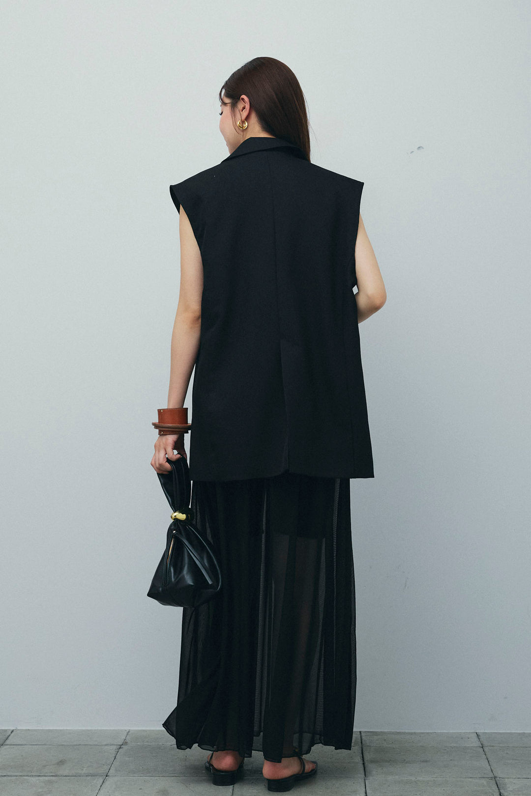 [予約/SET]ヘザーエステルテーラードジレ+オーガンジーレースPO+シアーキャミOP+リブハーフレギンス(4set)