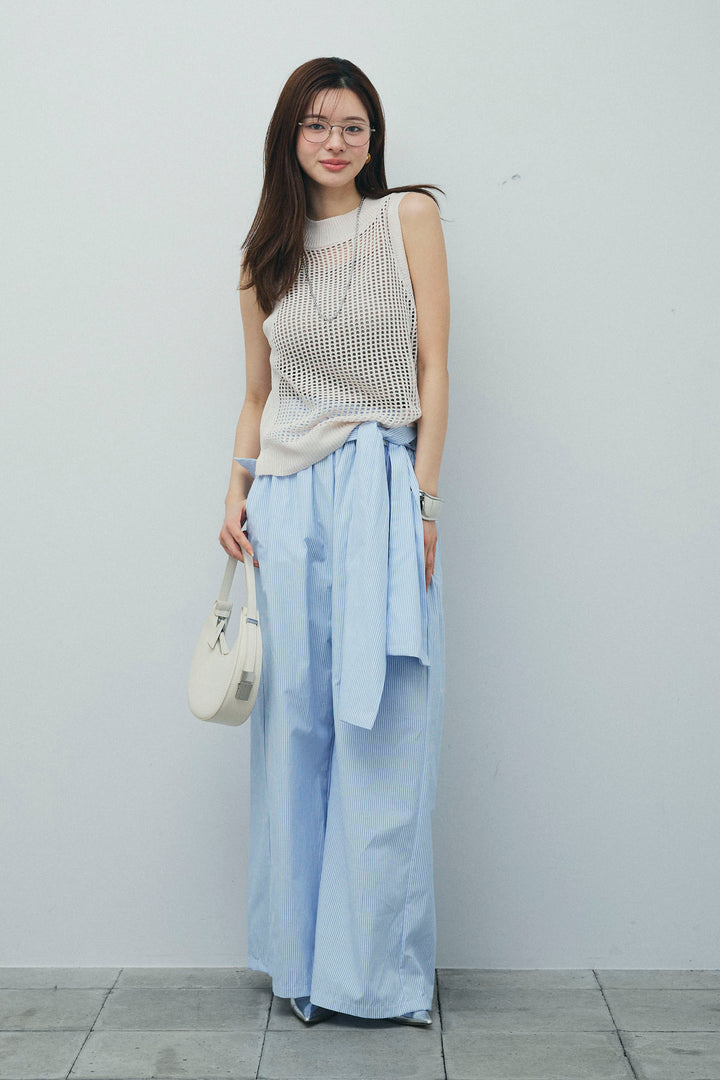 [予約]フィッシュネットノースリーブニット