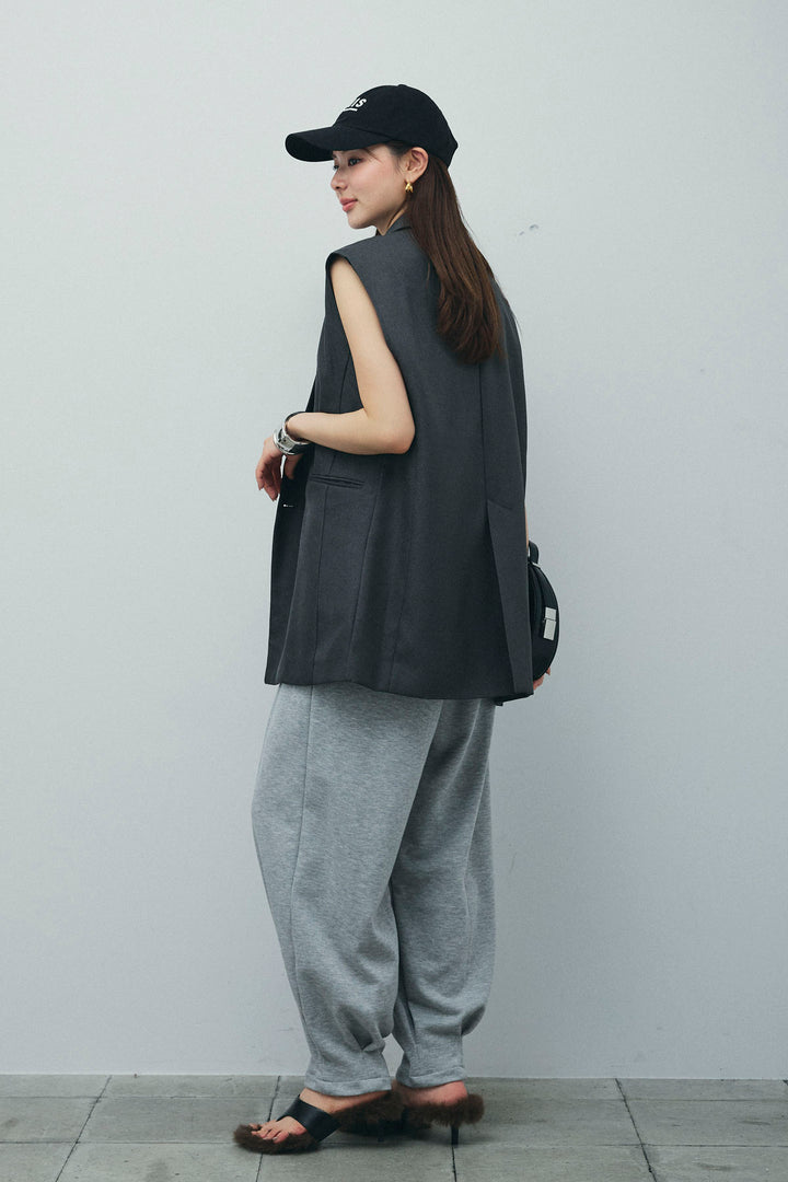 [予約/SET]ヘザーエステルテーラードジレ+オーガンジーレースPO+タックボリュームスウェットパンツ(3set)