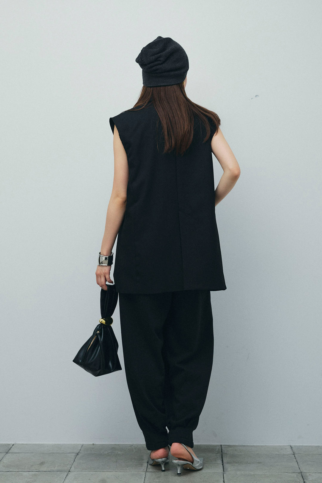 [予約/SET]ヘザーエステルテーラードジレ+オーガンジーレースPO+タックボリュームスウェットパンツ(3set)