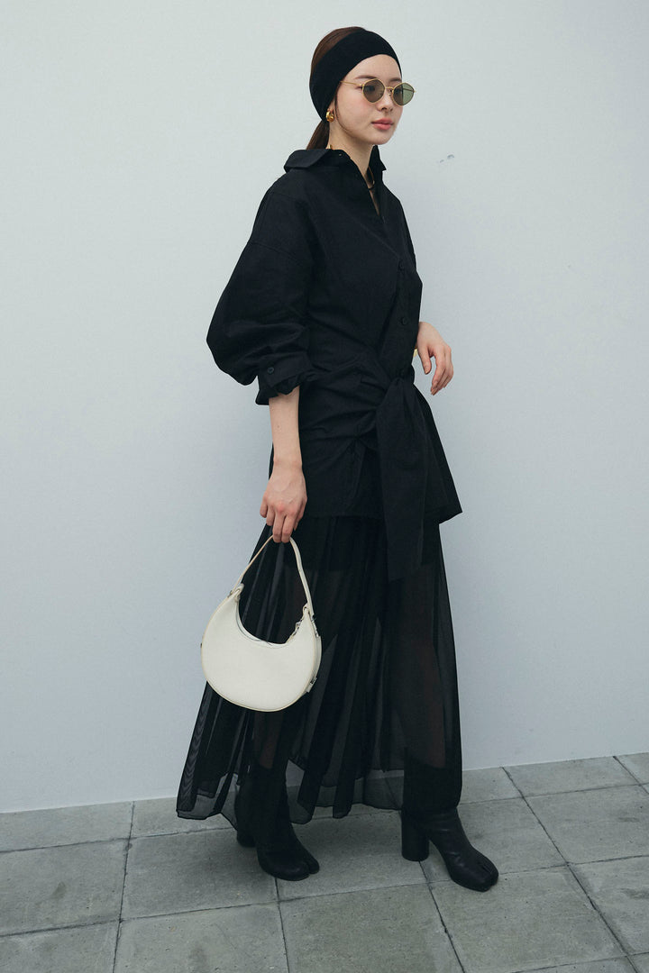 [予約/SET]ウエストラップロングシャツ+シアーキャミOP+リブハーフレギンス(3set)