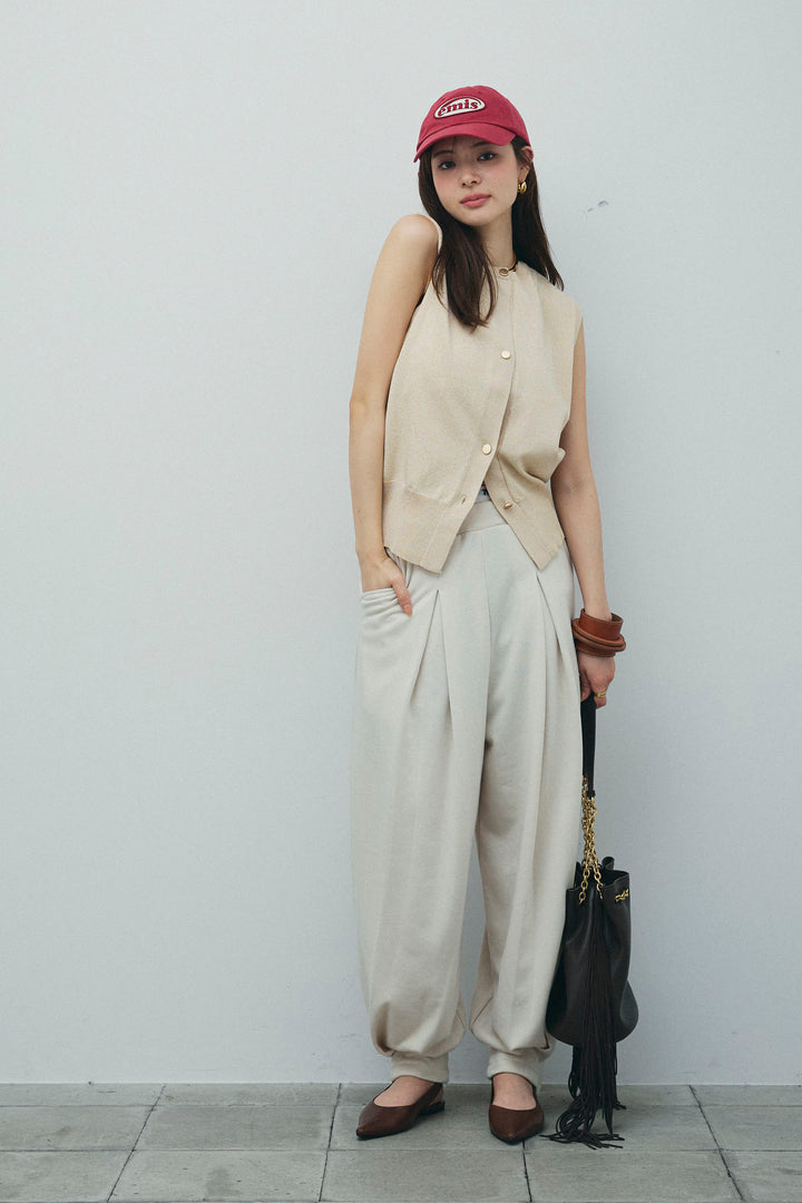 [予約/SET]ラメベスト+タックボリュームスウェットパンツ(2set)