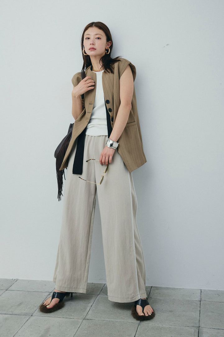 [予約/SET]ストライプBIGジレ+サイドラインリラックスパンツ(2set)