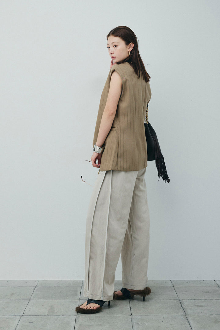 [予約/SET]ストライプBIGジレ+サイドラインリラックスパンツ(2set)