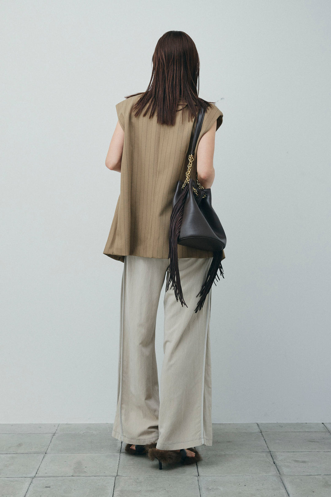 [予約/SET]ストライプBIGジレ+サイドラインリラックスパンツ(2set)