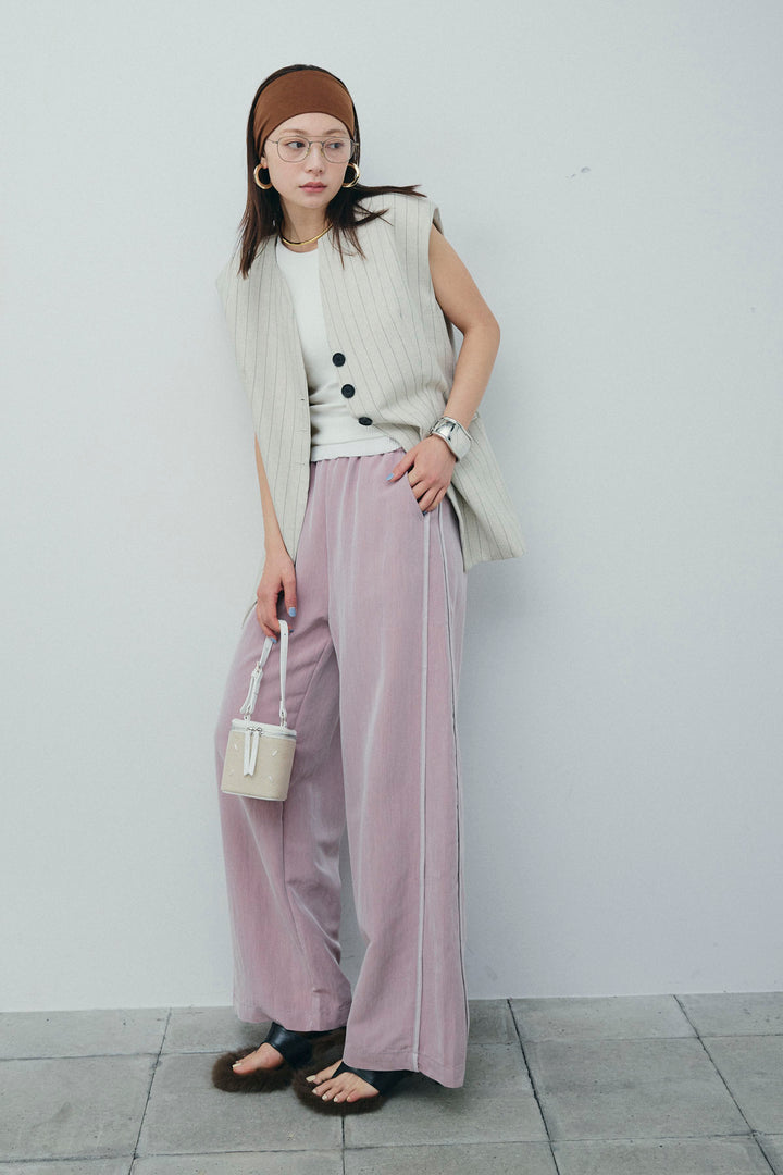 [予約/SET]ストライプBIGジレ+サイドラインリラックスパンツ(2set)