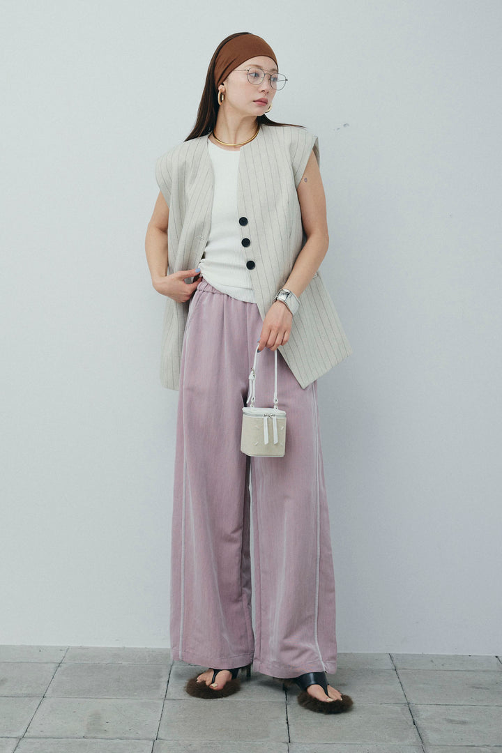 [予約/SET]ストライプBIGジレ+サイドラインリラックスパンツ(2set)