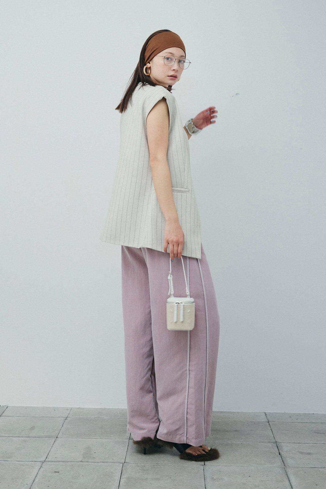 [予約/SET]ストライプBIGジレ+サイドラインリラックスパンツ(2set)