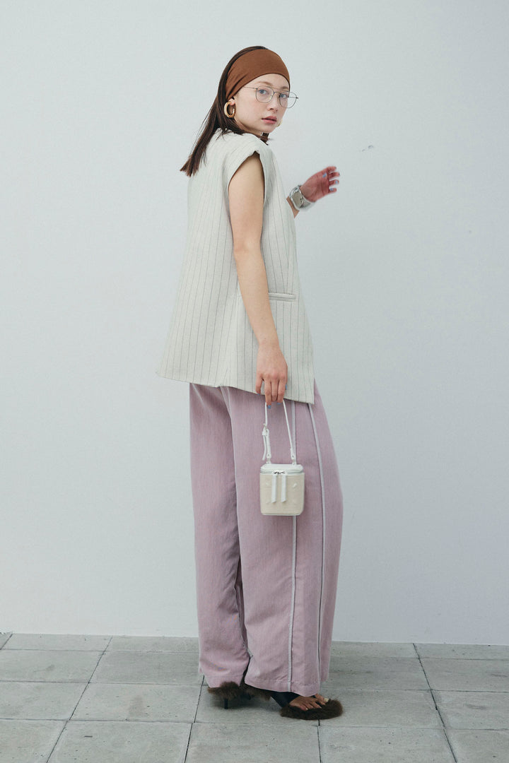 [予約/SET]ストライプBIGジレ+サイドラインリラックスパンツ(2set)