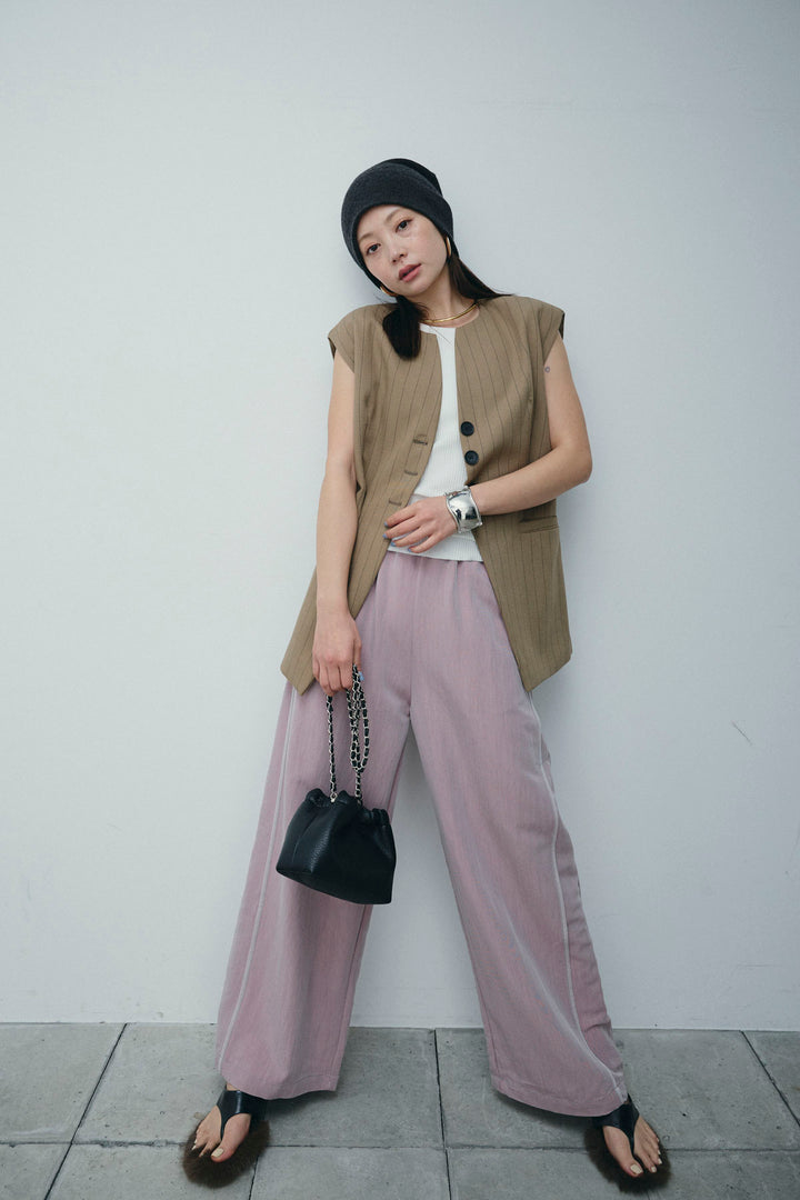 [予約/SET]ストライプBIGジレ+サイドラインリラックスパンツ(2set)