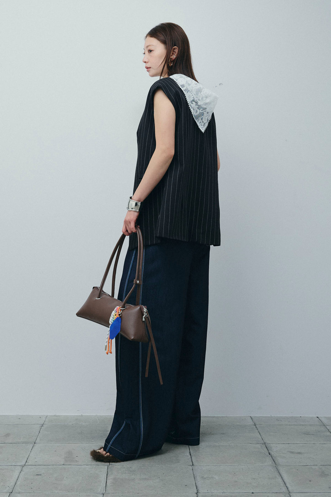 [予約/SET]ストライプBIGジレ+サイドラインリラックスパンツ(2set)